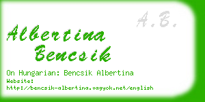 albertina bencsik business card